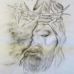 rysunek twarz Chrystusa